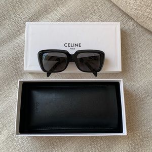 Celine rectangle black sunglasses